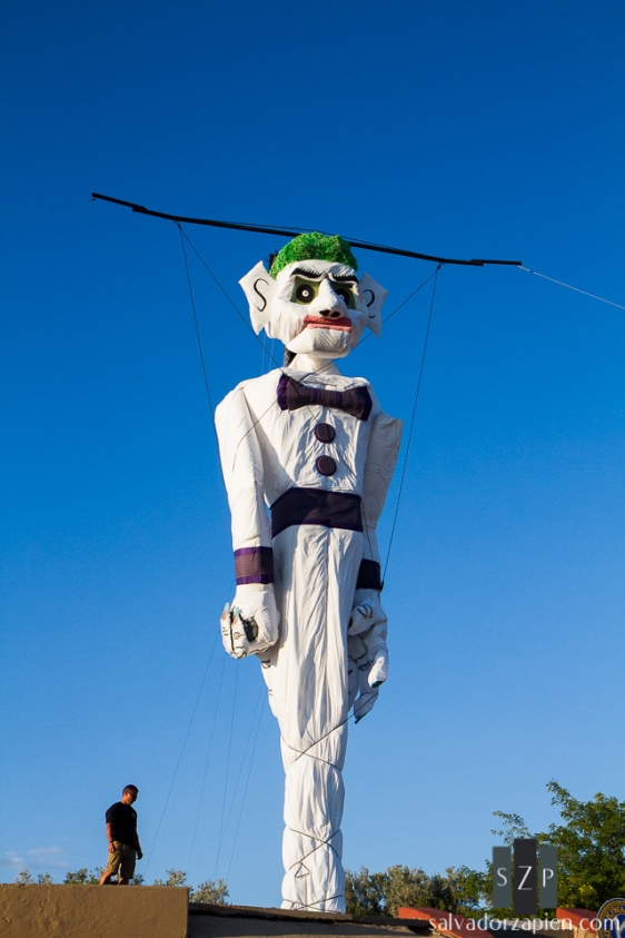 The 50 foot, two inch effigy of Old Man Gloom towers over Fort Marcy Park.
