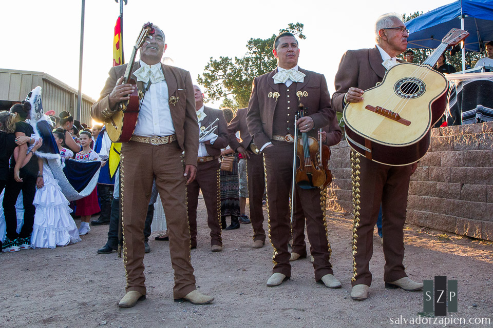 Members of Mariachi Buenaventura wait for their chance to play the official song of the Fiestas Santa Fe at the 89th burning of Zozobra.