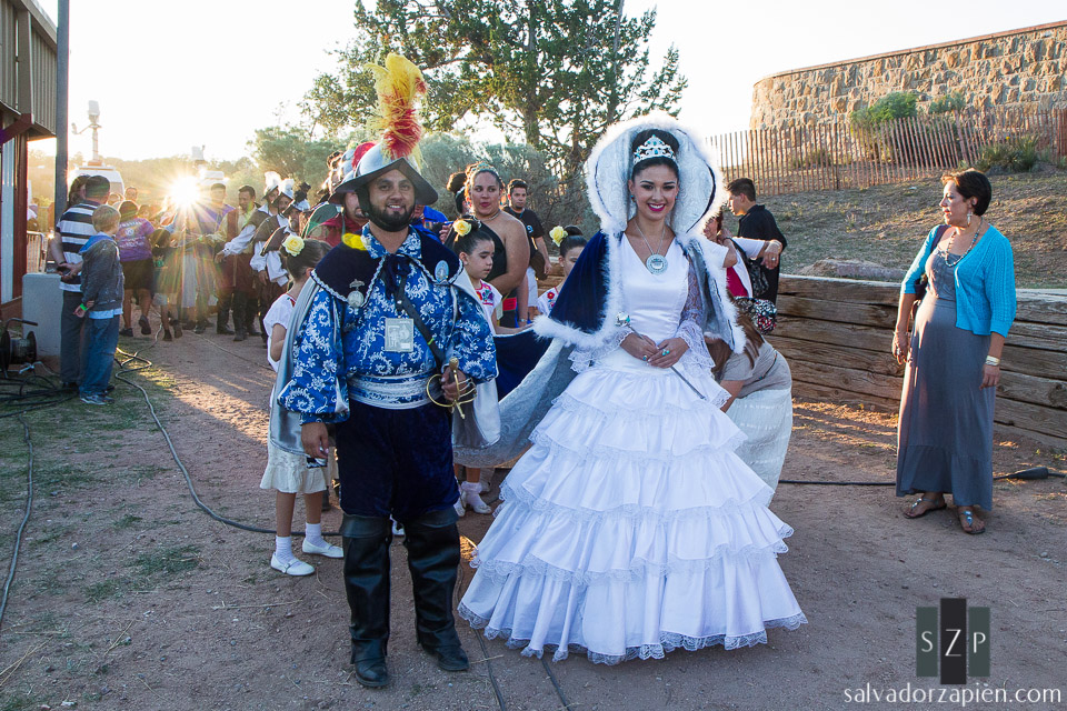The Fiestas de Santa Fe court led by this year's Don Diego de Vargas and the Fiesta Queen prepare to make an appearance at the burning of Zozobra.