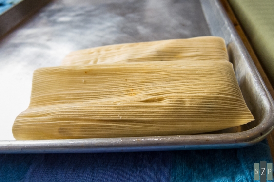 The first two tamales (mine is the little one in the back).
